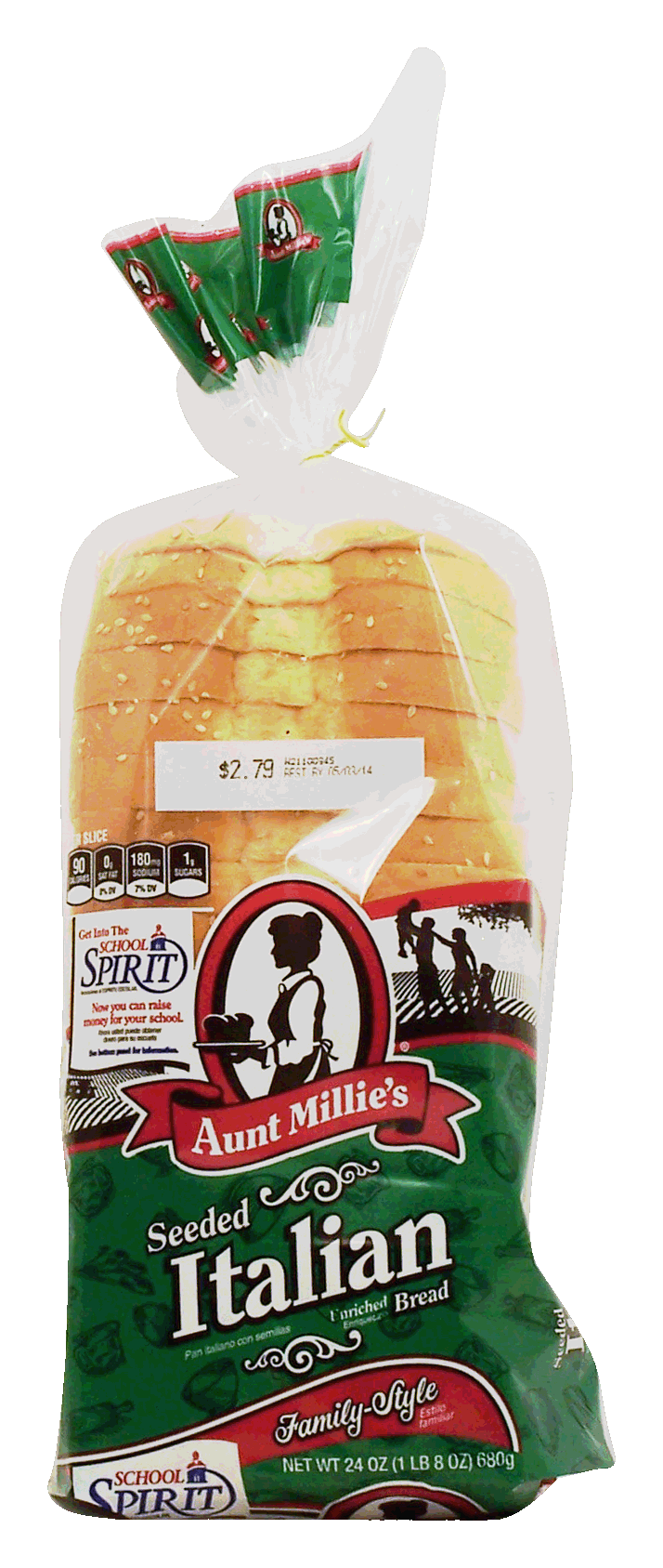 Aunt Millie's Family-Style seeded italian sliced enriched bread loaf Full-Size Picture